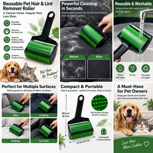 Reusable Pet Hair & Lint Remover Roller